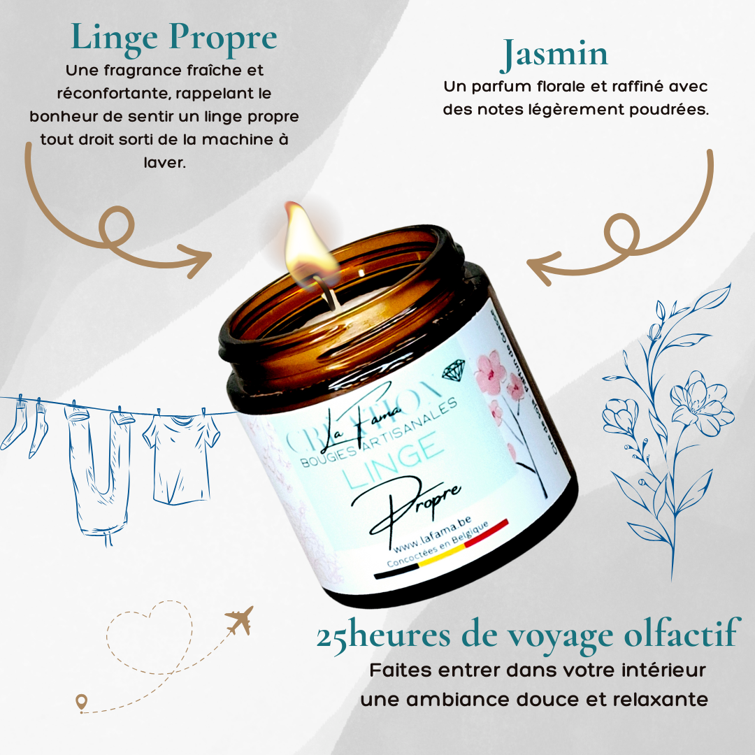 Bougie Ambrée - Linge Propre