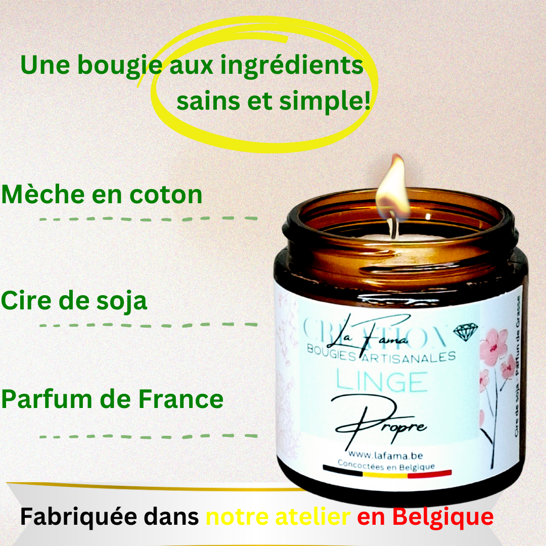 Bougie Ambrée - Linge Propre