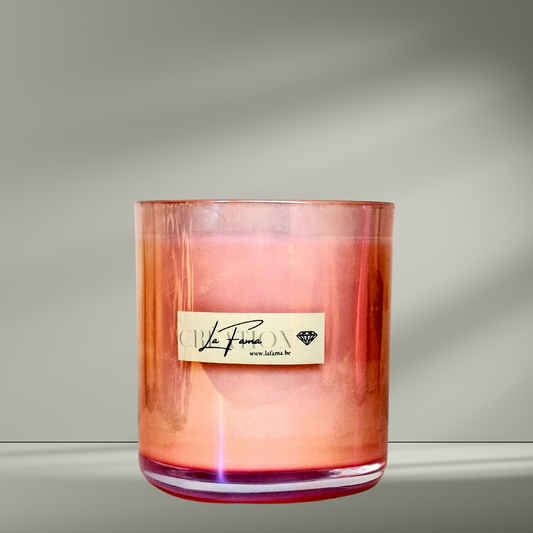 Nuance Rose Perlée – Bougie Parfumée Pomme d'Amour