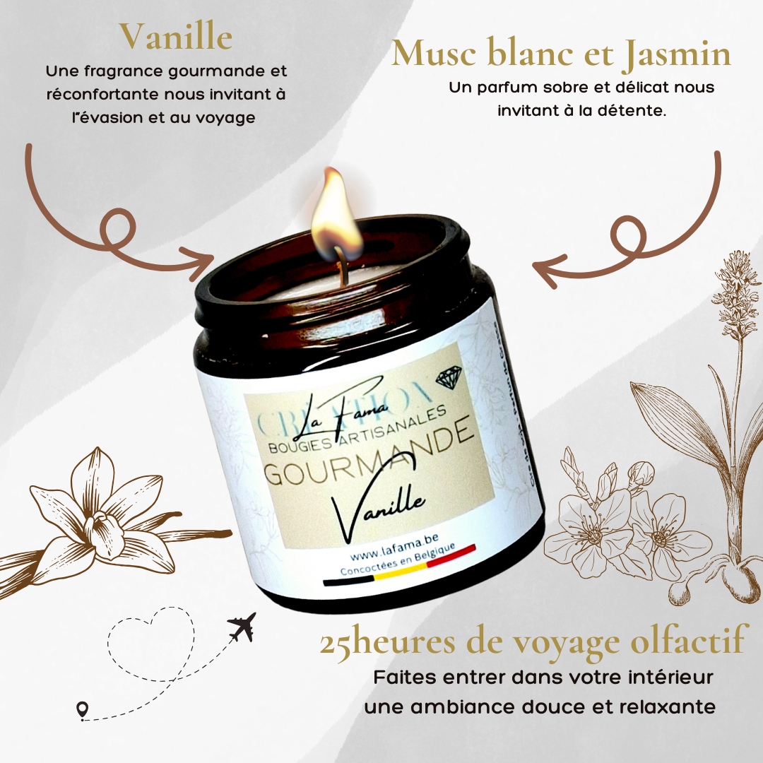 Bougie Ambrée - Gourmande Vanille