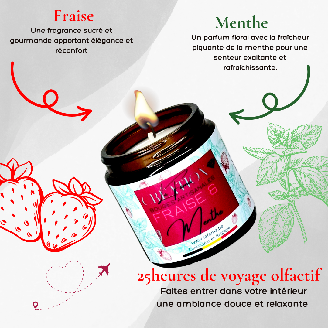 Bougie Ambrée - Fraise & Menthe