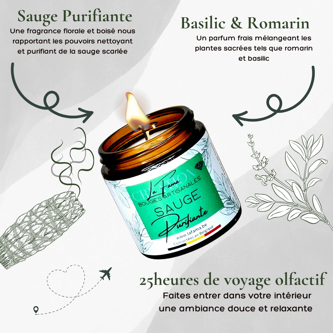 Bougie Ambrée - Sauge Purifiante