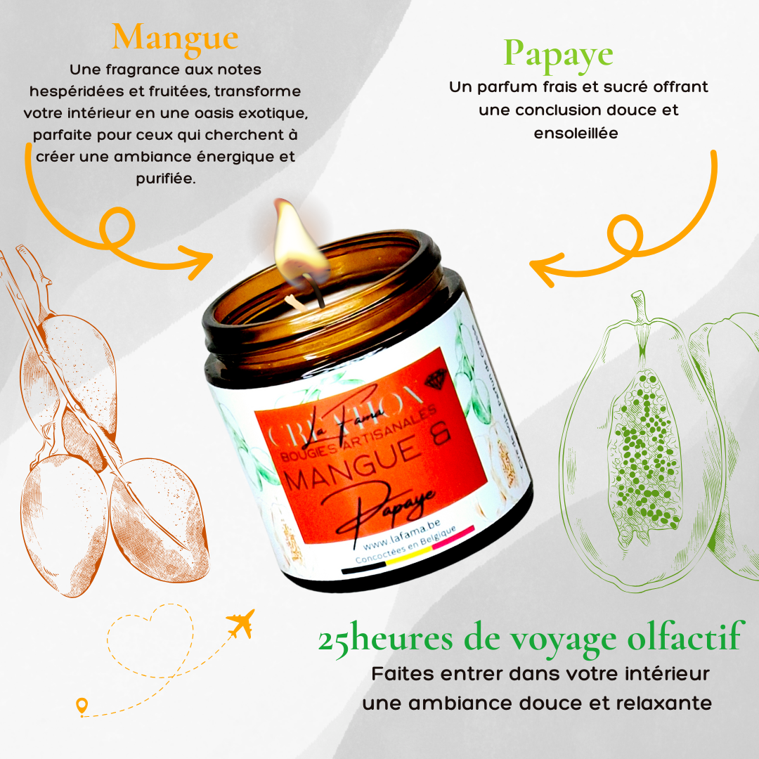 Bougie Ambrée - Mangue & Papaye