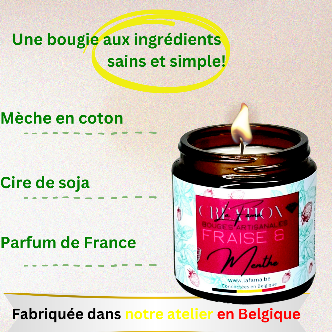 Bougie Ambrée - Fraise & Menthe